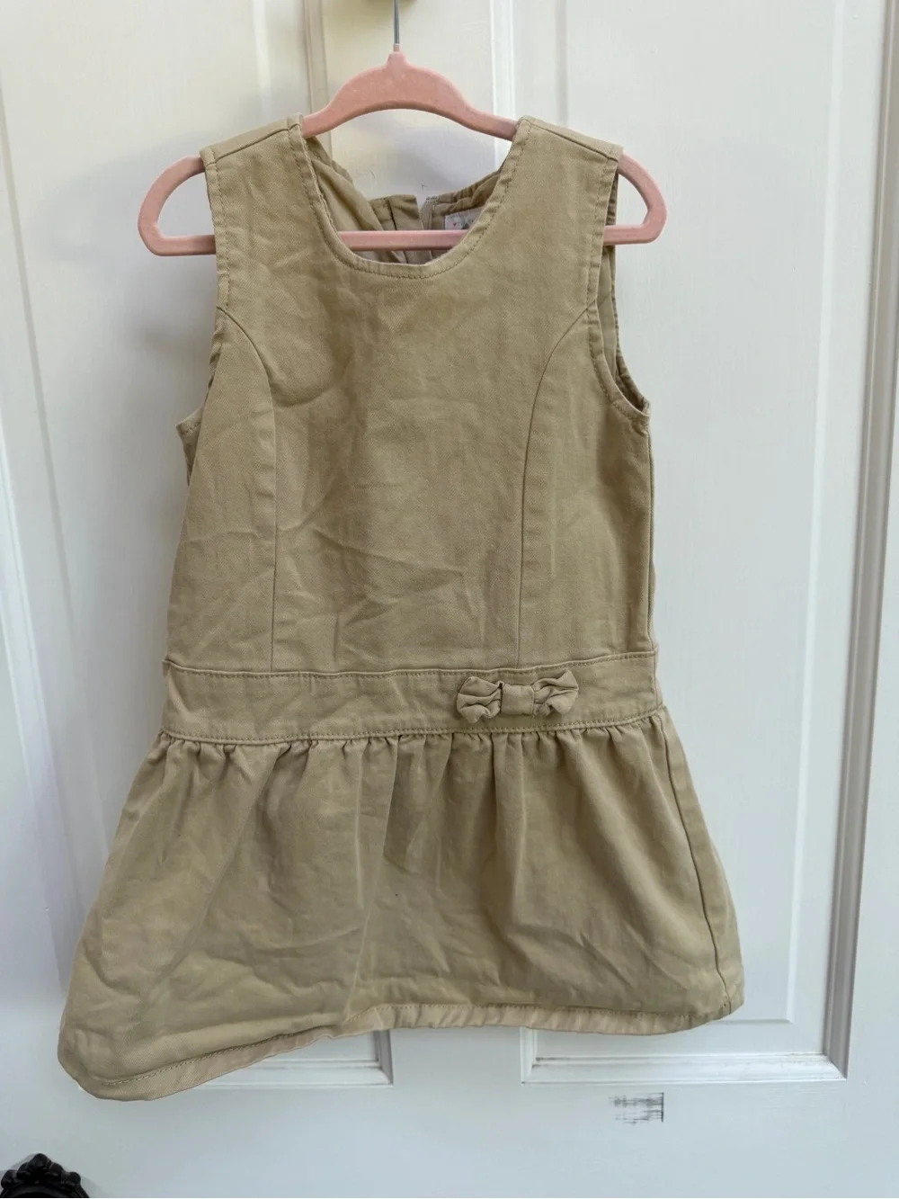 NWOT The Children's Place 4T Girls Khaki BowSleeveless Catholic School Dress